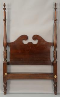 Appraisal: Pair of custom mahogany four post twin beds ht Pair