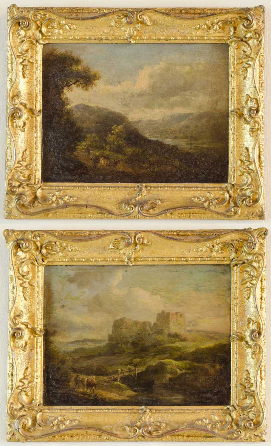 Appraisal: BRITISH LANDSCAPES TWO OILS ON CANVAS early th century Unsigned