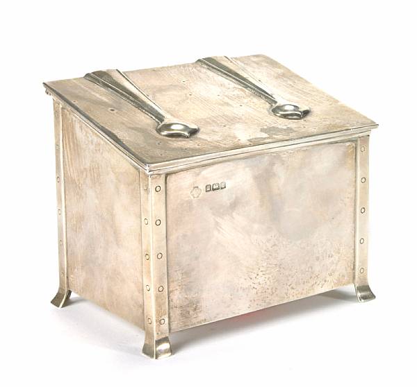 Appraisal: A George V silver table box in the Arts amp