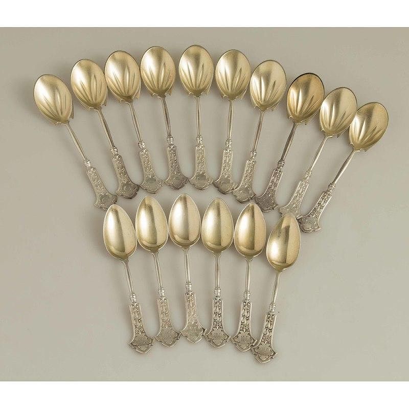 Appraisal: Koehler Ritter Silver Spoons Berkeley Pattern Assembled group of Koehler