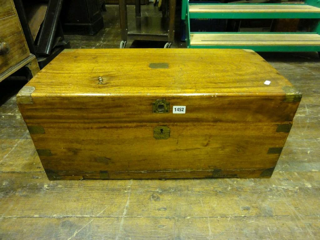 Appraisal: A th century camphor wood box with brass fittings and