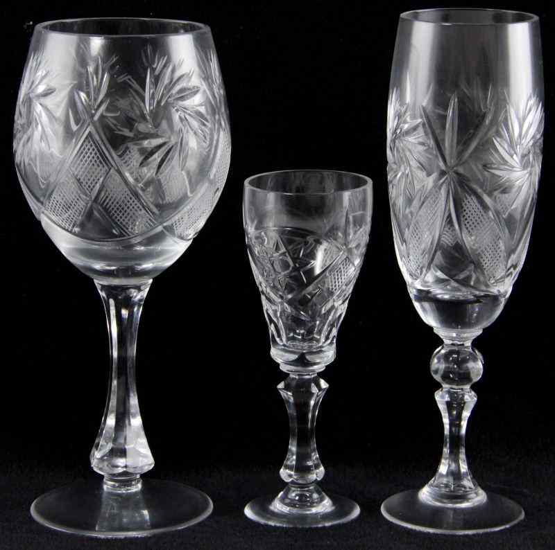 Appraisal: Suite of Cut Crystal Stemwarecirca including goblets and champagne flutes