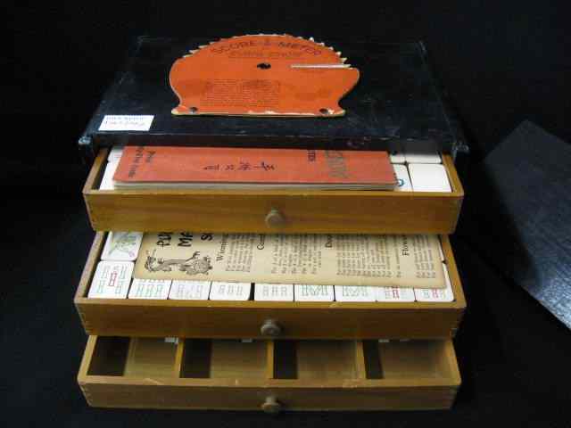 Appraisal: Mah Jong Pung Chow Game Set circa in cabinet