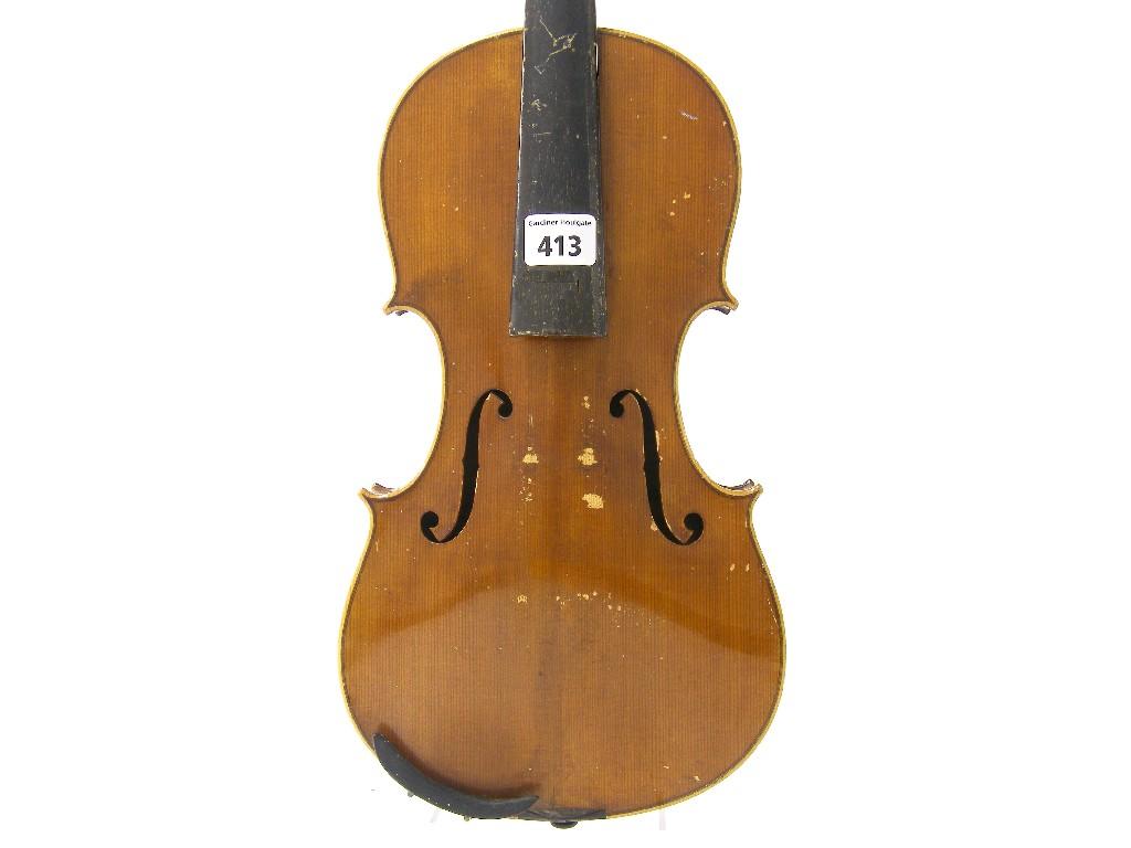 Appraisal: th century Mittenwald violin unlabelled cm