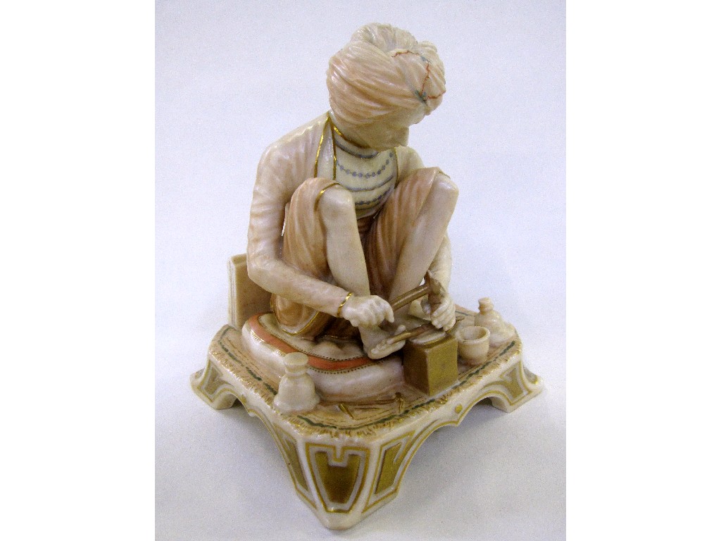 Appraisal: Royal Worcester blush ivory figure Koran Singh Indian craftsman trinket