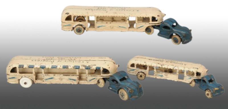 Appraisal: Lot of Cast Iron World's Fair Bus Toys Description to