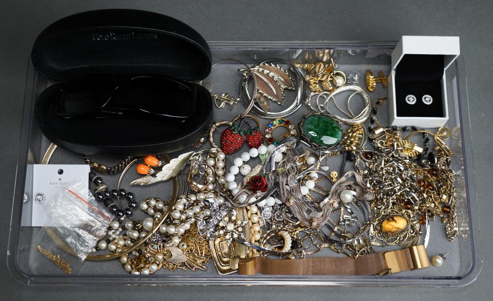 Appraisal: COLLECTION WITH COSTUME AND SILVER JEWELRY INCLUDING PANDORA EARRINGSCollection with