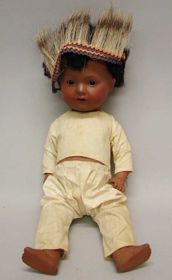 Appraisal: Heubach Kopplesdorf Germany painted bisque head doll Brown sleep eyes