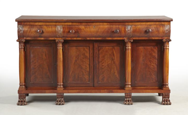 Appraisal: American Late Classical Mahogany Sideboard second quarter th century the