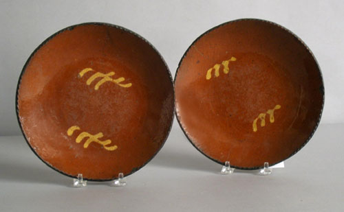 Appraisal: Two redware pie plates th c dia