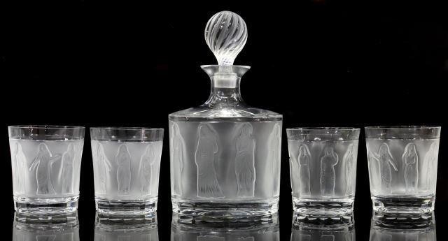 Appraisal: lot of French Lalique art glass drinks service in the