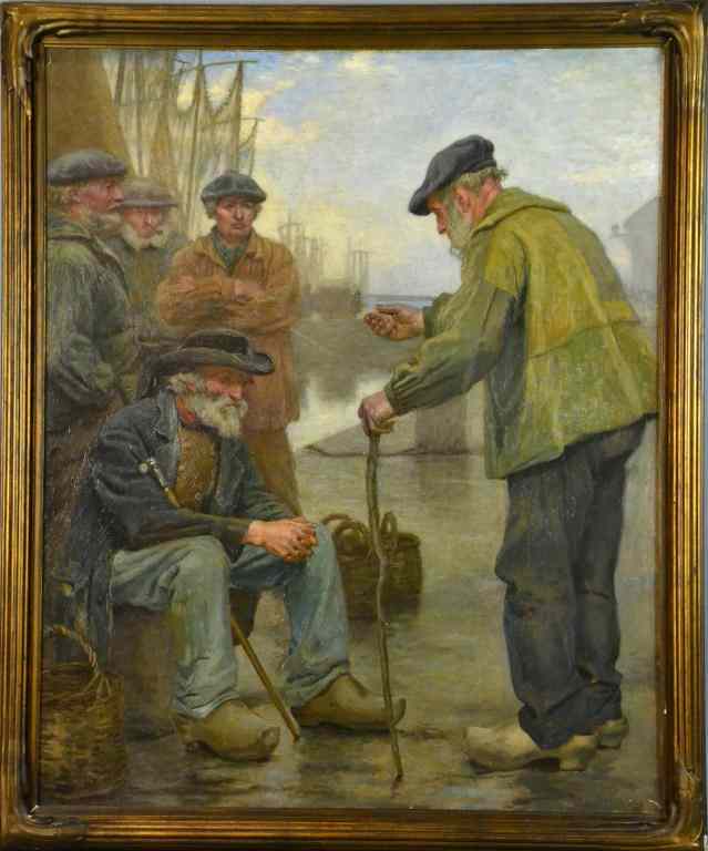 Appraisal: Percy Ives Oil Painting On CanvasPainted to depict a dock