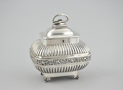 Appraisal: A Fine English Sterling Silver Tea Caddy by Charles Hougham