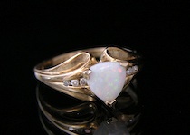 Appraisal: A Triangular Shaped Opal Set In A Yellow Gold Ladies'