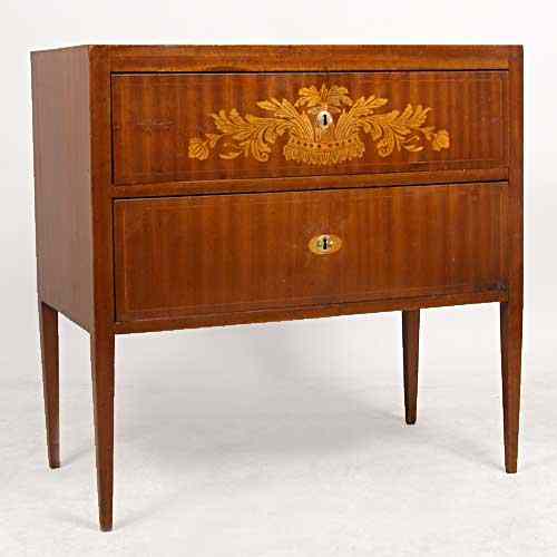 Appraisal: A Swedish Gustavian Mahogany and Birch Marquetry Commode circa of