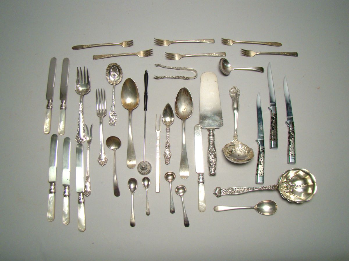 Appraisal: THIRTY-FIVE PIECES OF STERLING SILVER AND SILVER PLATED FLATWARE Gravy