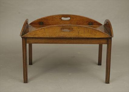 Appraisal: George III-Style Mahogany Butler's Tray Table