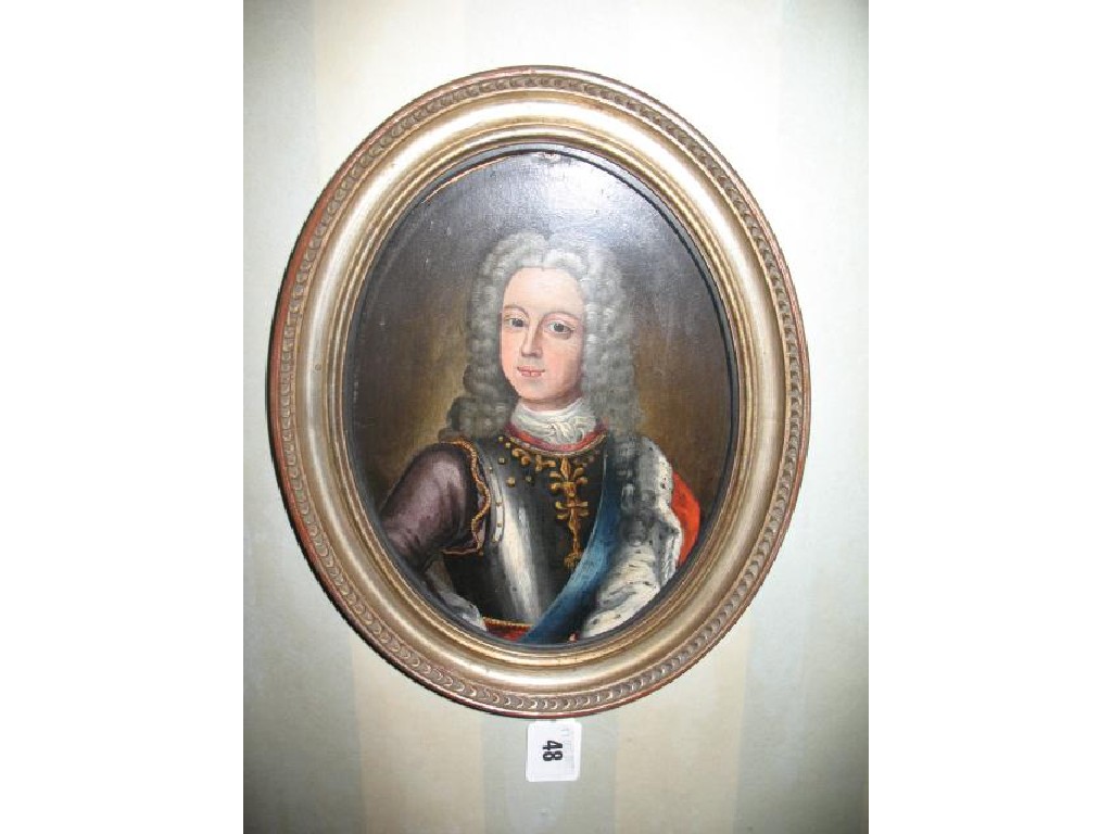 Appraisal: ENGLISH SCHOOL Bonnie Prince Charlie wearing a half armour and