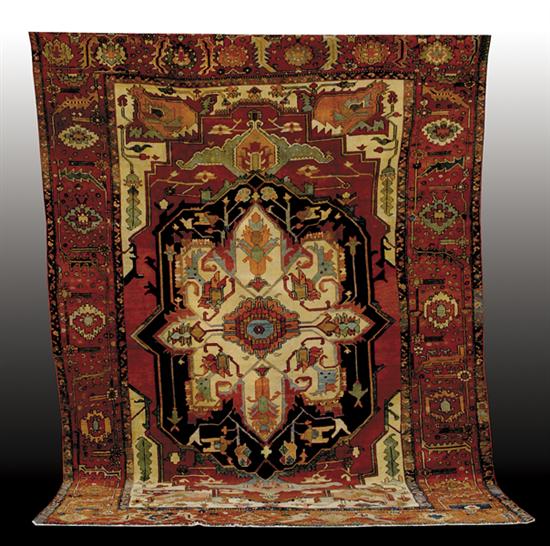 Appraisal: Antique Persian Serapi carpet circa - s ' x '