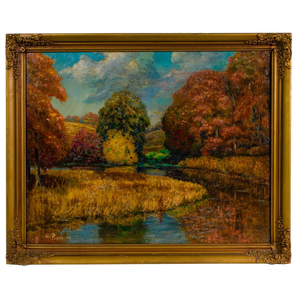 Appraisal: W W PURVIS AMERICAN TH CENTURY LANDSCAPE OIL ON CANVAS