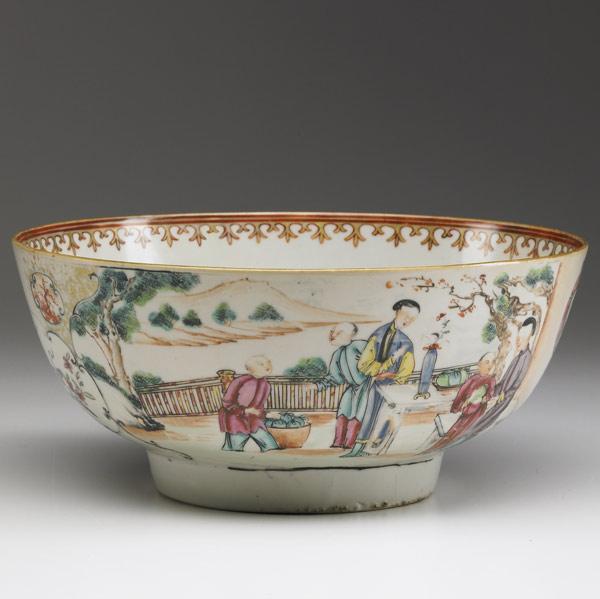 Appraisal: CHINESE EXPORT Deep bowl with Mandarin design ca - x