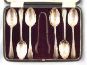 Appraisal: A boxed set of six late Victorian silver Old English