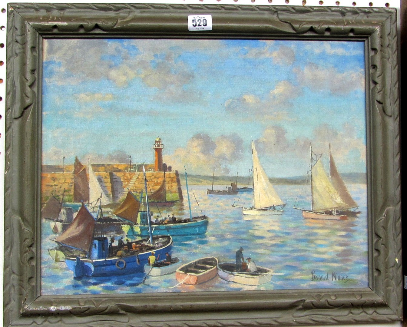 Appraisal: Bernard Ninnes - St Ives oil on canvas signed cm