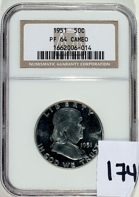 Appraisal: Franklin Half Proof proof cameo NGC Condition Please contact us