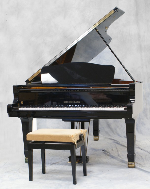 Appraisal: Eduard Seiler black lacquer grand piano Model SN long with