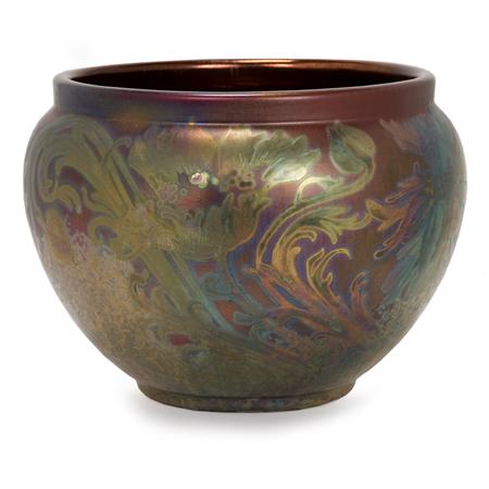 Appraisal: Weller Iridescent Glazed Pottery Jardiniere Estimate -