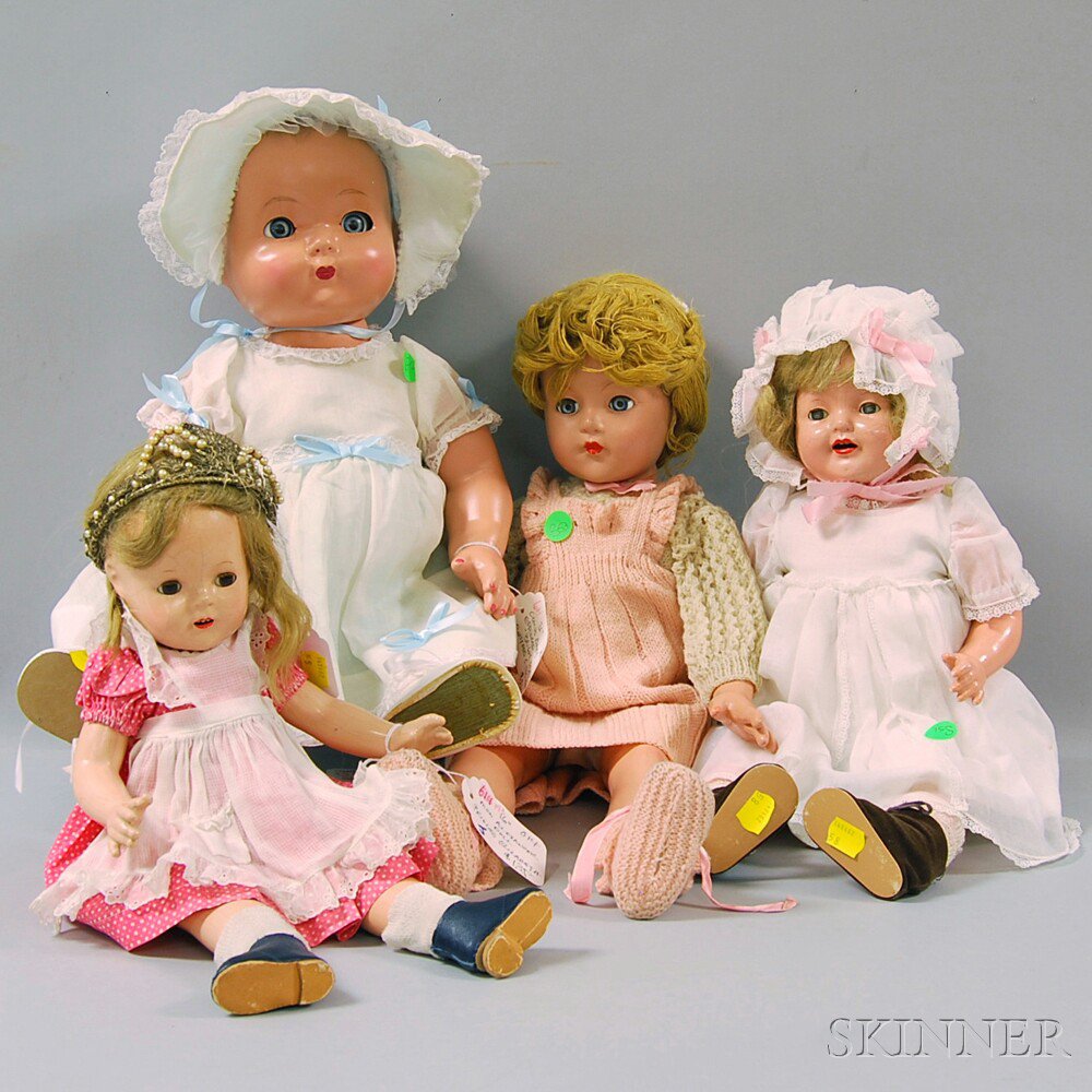 Appraisal: Four Composition Dolls by Madame Alexander and Effanbee American Alexander