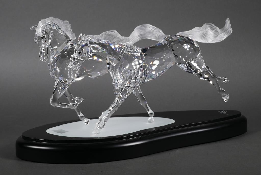 Appraisal: Swarovski The Wild Horses cut crystal sculpture Limited edition number