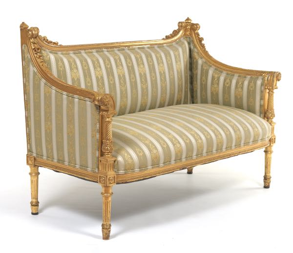 Appraisal: LOUIS XVI STYLE SETTEE CA LATE TH CENTURY x x