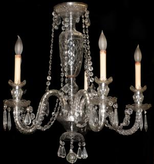 Appraisal: FIVE-LIGHT CRYSTAL CHANDELIER C H DIA crystal swags and drops