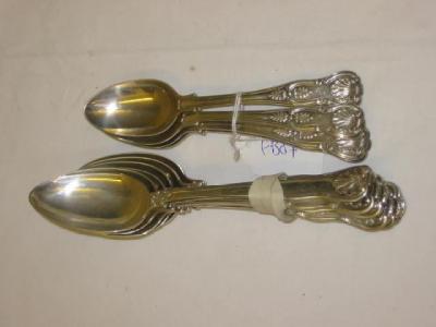 Appraisal: A SET OF SIX GEORGE III DESSERT SPOONS of Kings