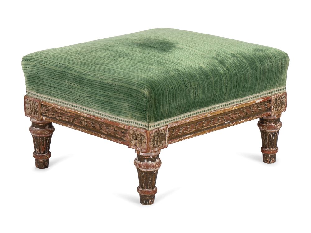 Appraisal: A Louis XVI Giltwood Small Tabouret Height x length x