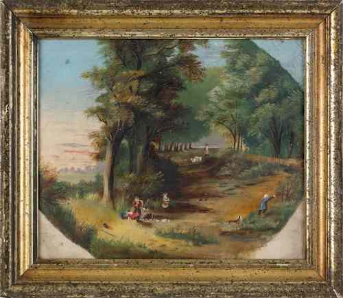 Appraisal: Three oil on canvas landscape paintings th c early th