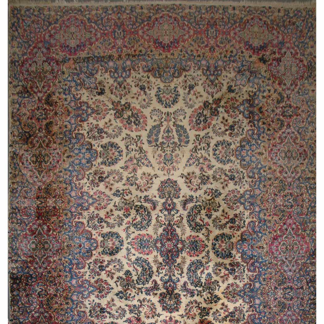 Appraisal: Kirman Carpet Southeast Persia mid th century The central floral