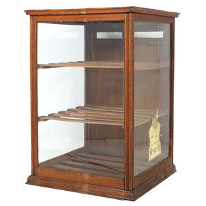 Appraisal: A Wooden Frame Butternut Bread Bakery Countertop Display Case American