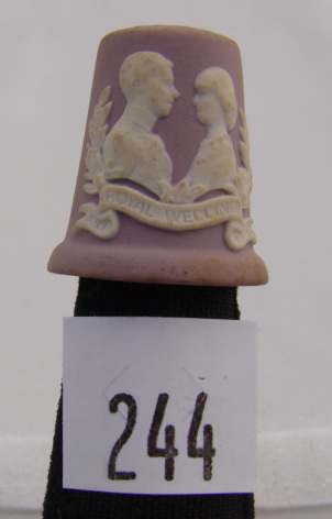 Appraisal: Wedgwood thimble with romance scene