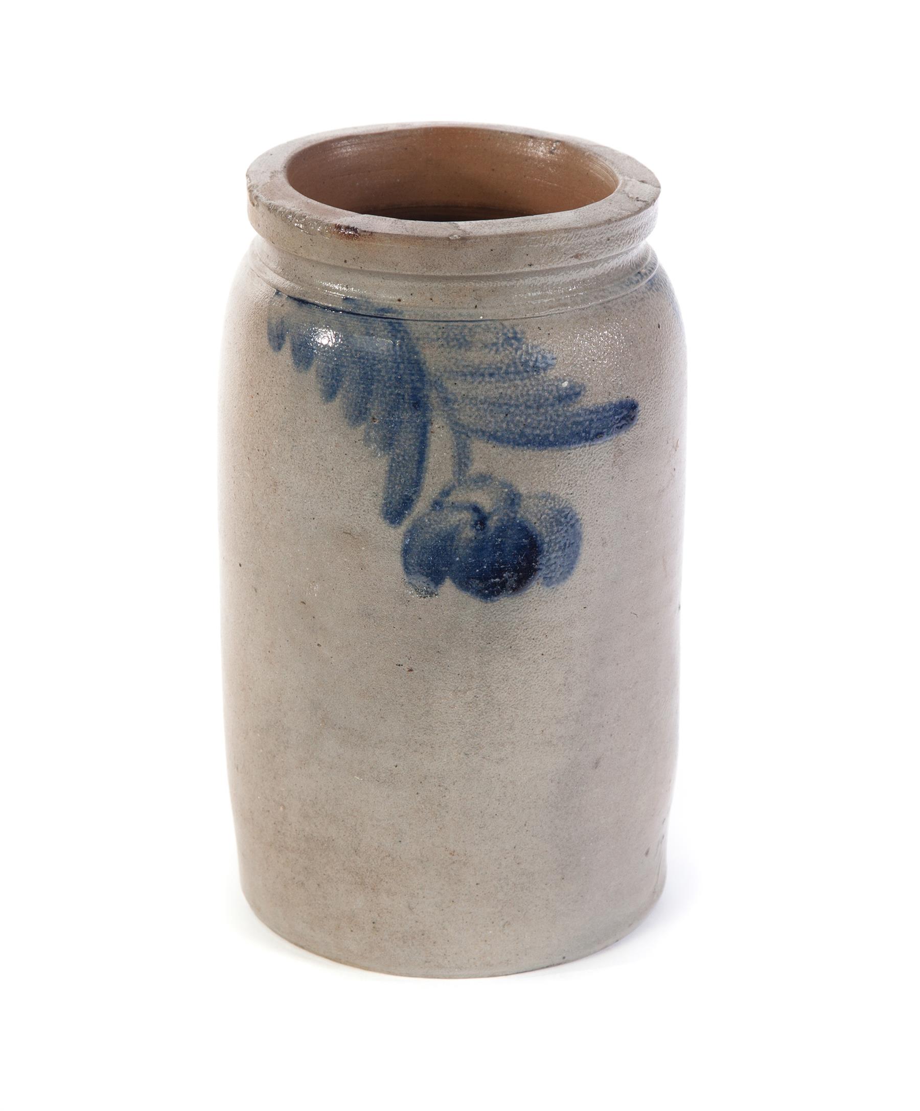 Appraisal: AMERICAN STONEWARE CANNING JAR Attributed to Baltimore nd half- th