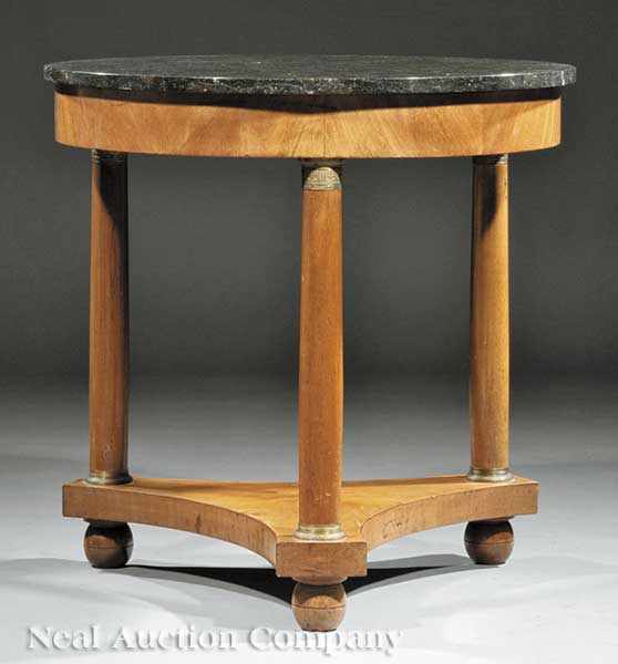 Appraisal: An Empire-Style Fruitwood and Gilt Bronze-Mounted Center Table early th