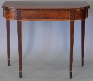 Appraisal: Custom mahogany D shaped game table ht in wd in