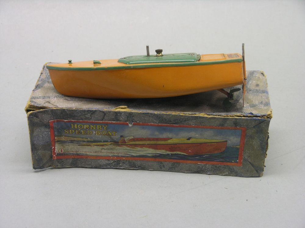 Appraisal: A Hornby Speedboat 'Martin' finished in orange with green trimmings