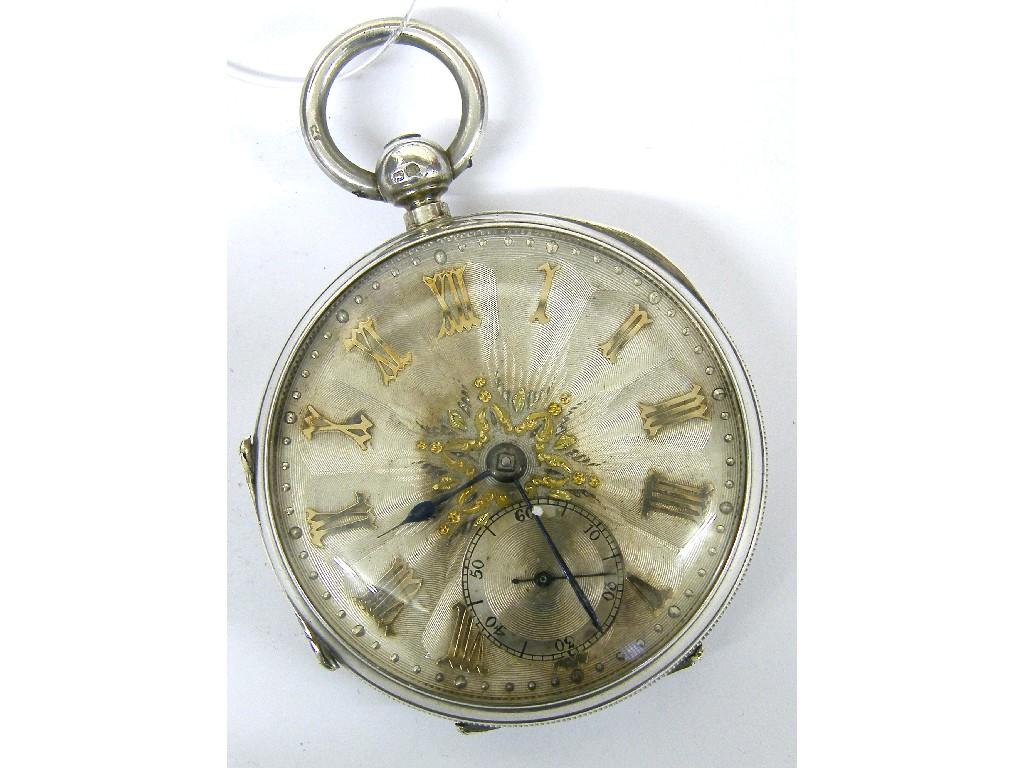 Appraisal: Silver fusee lever pocket watch hallmarked Chester the dial and