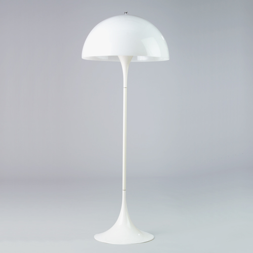 Appraisal: Louis Poulsen floor lamp with white plastic hemispheric shade and