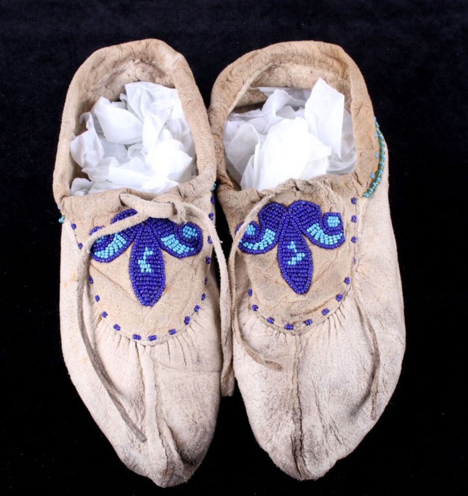 Appraisal: Native American Indian Beaded Moccasins Included in this lot is