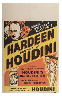 Appraisal: HARDEEN THEODORE WEISS Hardeen Brother of Houdini Philadelphia Triangle Poster