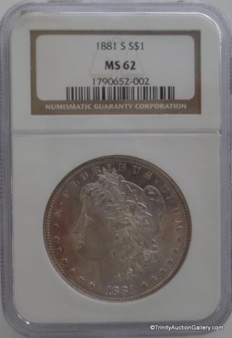 Appraisal: -S Morgan MS Silver Dollar CoinGraded certified and slabbed by