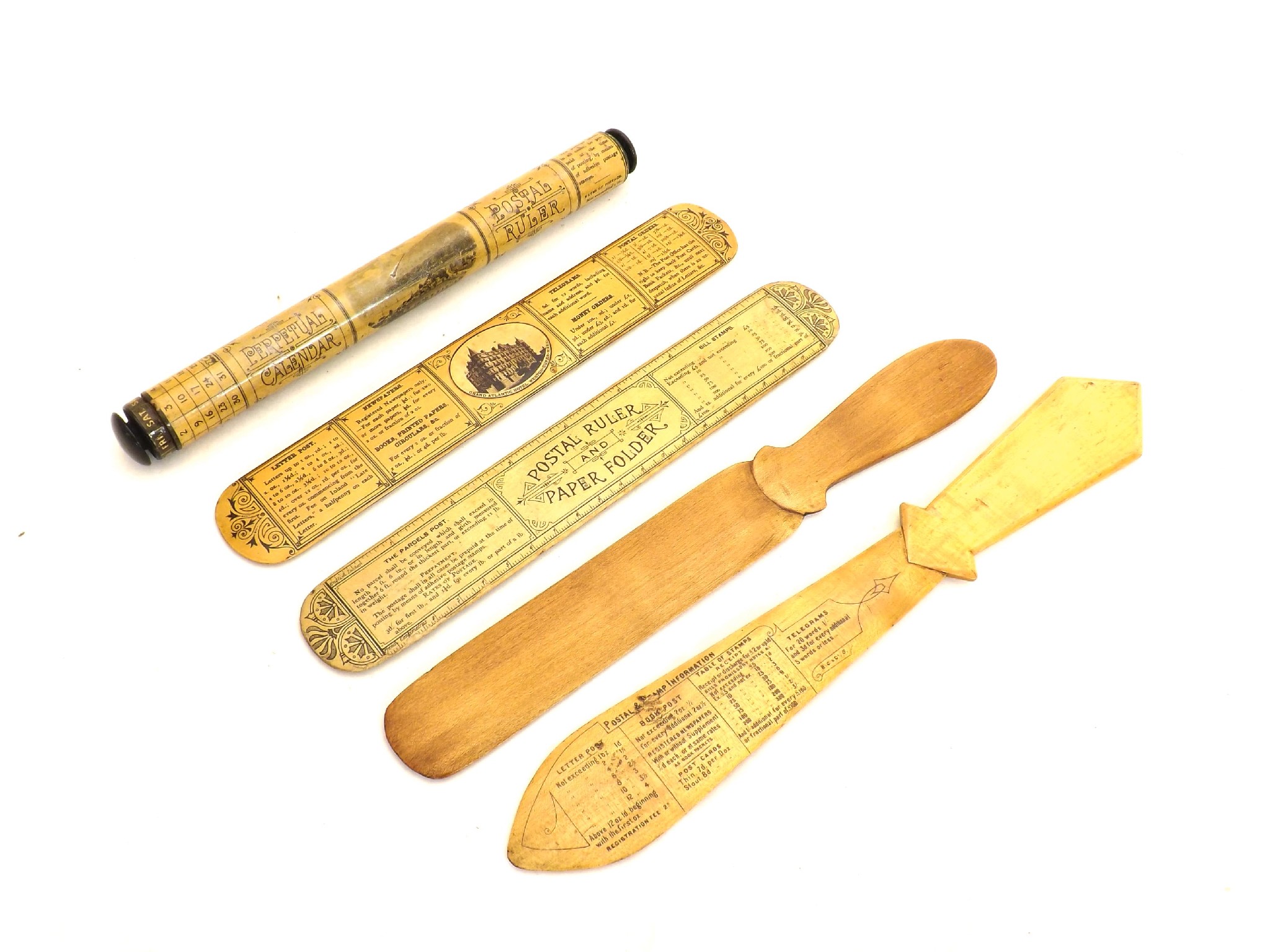 Appraisal: Mauchline ware - Jane Austen paper knife long postal rulers